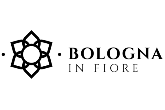 bologna in fiore logo e scritta in bianco e nero