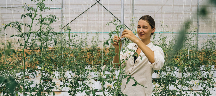 foto di ragazza in serra