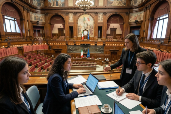 ragazzi presso la camera dei deputati