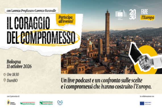 grafica evento il coraggio del compromesso live podcast