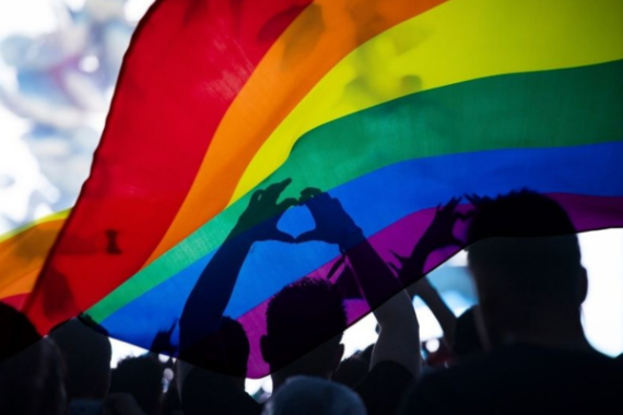 manifestazione, bandiera arcobaleno