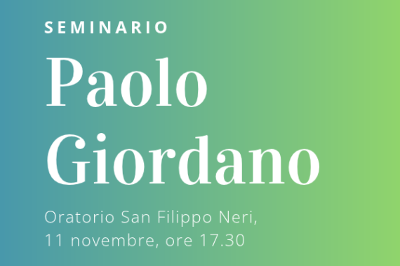Locandina seminario Paolo Giordano 